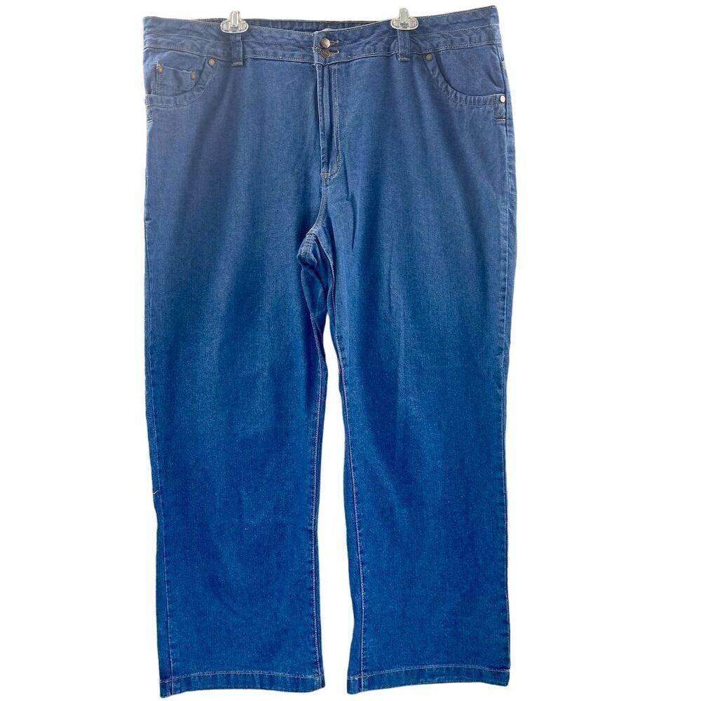 Woman Within Plus Size 22W Blue Relaxed Fit Denim Jeans